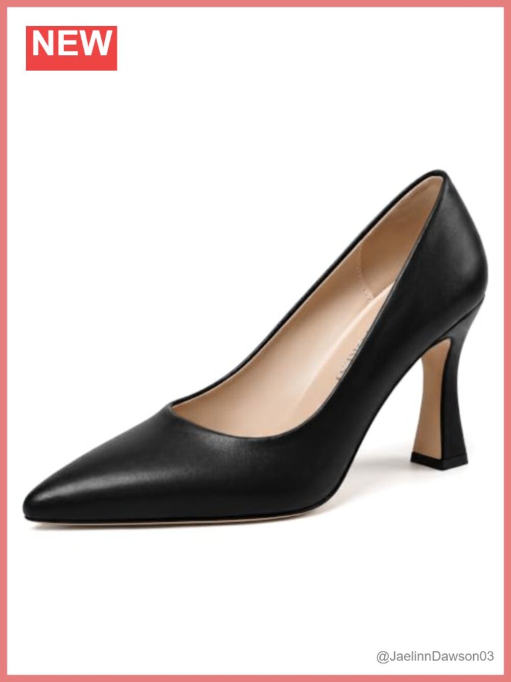 Faux Leather Pointed Toe Stiletto Pumps 3.5 inch Heel Slip On Dress Shoes Women